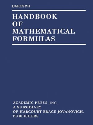 cover image of Handbook of Mathematical Formulas